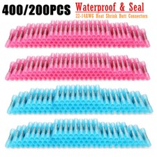 400/200PCS Heat Shrink Butt Wire Splice Connectors Crimp Terminals Kit 22-14AWG