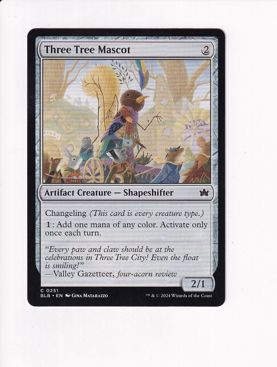 mtg tree card Three City #339 holo from Bloomburrow (BLB) Proxy Bloomburrow (BLB) #251 Illustrated by Gina Matarazzo Magic Tree of Redemption | Tarkir: