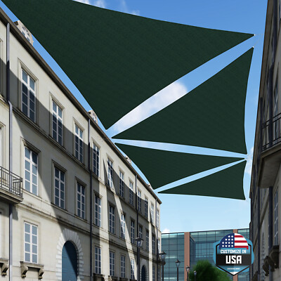 Triangle Sun Shade Sail Canopy Shelter Mesh Cover Patio Yard Pool Outdoor Green