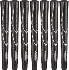 JumboMax Tour Series Golf Grips Black & Silver Size "Small" (+1/4") - SET OF 7