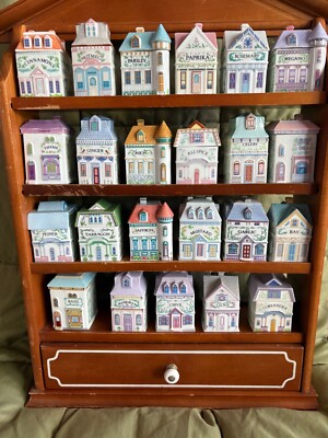Vintage Lenox Spice Village & Rack. Set of 23 Porcelain Taiwan