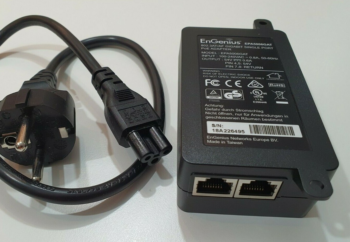 EnGenius - EPA5006GAT - Poe Injector 802.3af/at Gigabit - Max power out 30 W