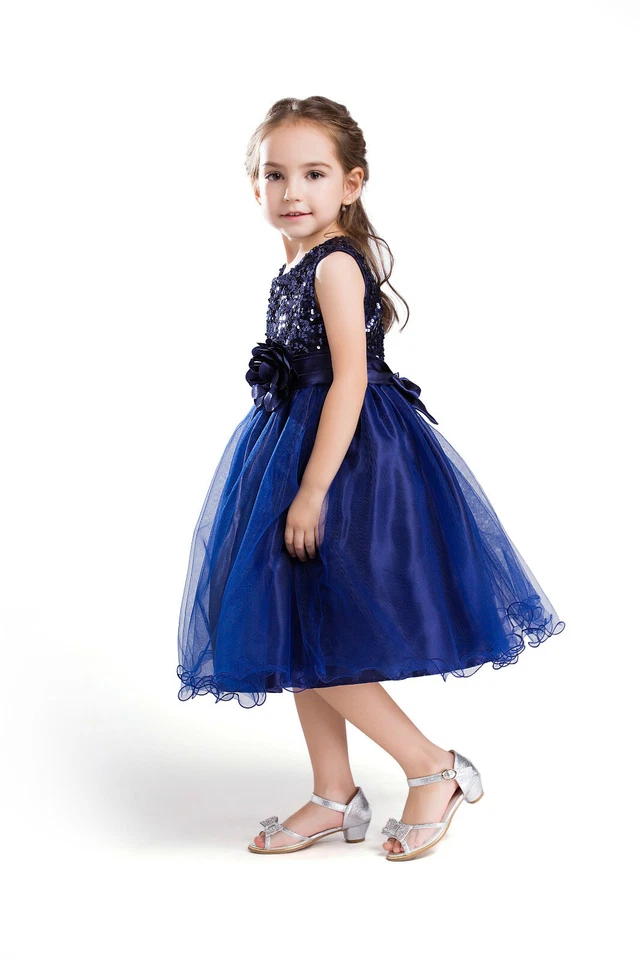 ELSA & ANNA® Girl Princess Wedding Bridesmaid Party Dress Costume Outfit PDBLU01 - Image 2 of 4