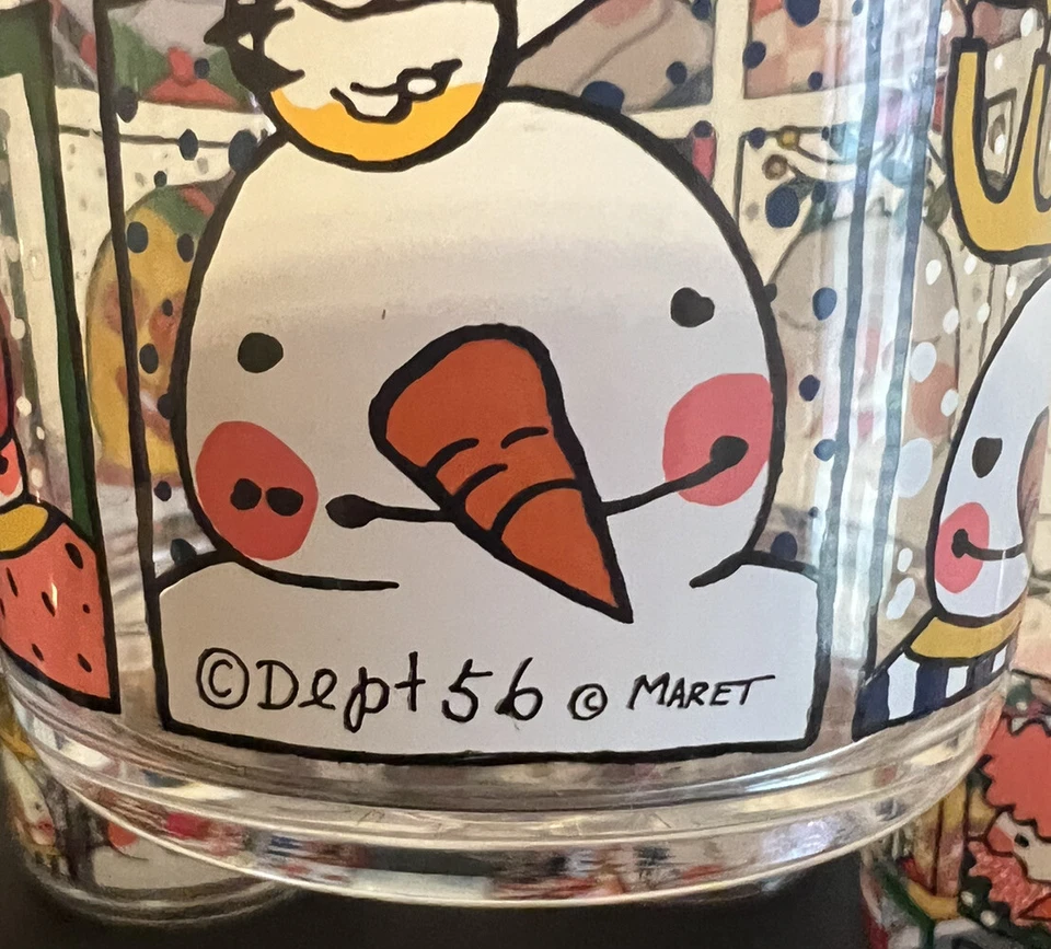 Dept 56 Christmas Low Ball Set Of 4 Glasses Acrylic Sampler Stack 4” Vintage - Image 3 of 4