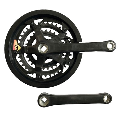 Manivelle Vélo Fastrak CPI SP-170 Mm Avec Plateaux 28-38-48 Dents - Noire Vintage Carrée, Occasion En état Fonctionnel