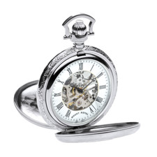 Chrome Plated Half Hunter Pocket Watch by Mount Royal - Model No. B42
