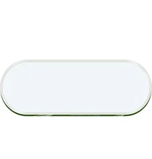 48” X 29.5” X 1/8” Oval Glass Table Top 1” Beveled