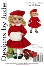 Christmas Spark Doll Clothes Sewing Pattern for 10" Patsy Dolls Tonner