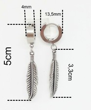 Orecchini Pendenti A Piuma In Argento Tibetano 925, Gancio In Argento Massiccio, Fatti A Mano, UK