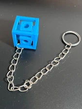 3-D Printed Cube With Plus In It Key Chain Fidget Brain Fun Toy 1"cube 7" chain