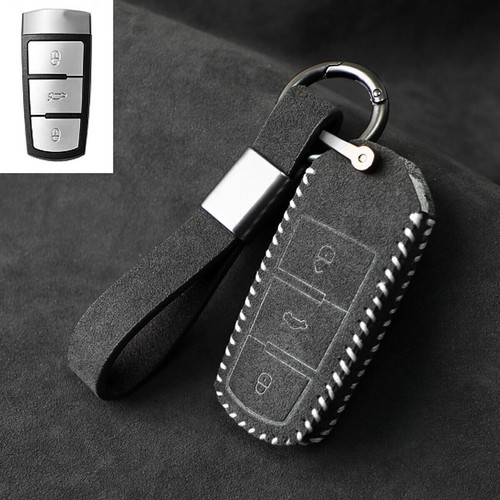 Full Suede Covered Key Fob Remote Protector Holder Cover Case For Volkswagen G - Picture 5 of 9