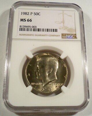 1982-P NGC MS66 KENNEDY HALF DOLLAR NICE GOLD & BLUE TONE 50c MS 66 | eBay