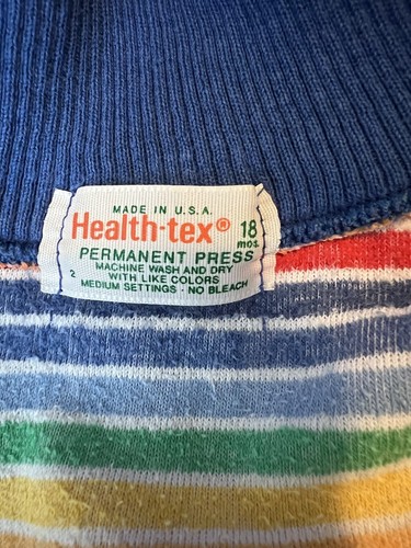 Vintage HEALTH-TEX Rainbow Turtleneck Long Sleeve Stripped Shirt Size 18 Months - Picture 7 of 7
