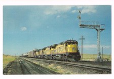Borie WY Postcard RR Wyoming Union Pacific Train Locomotive