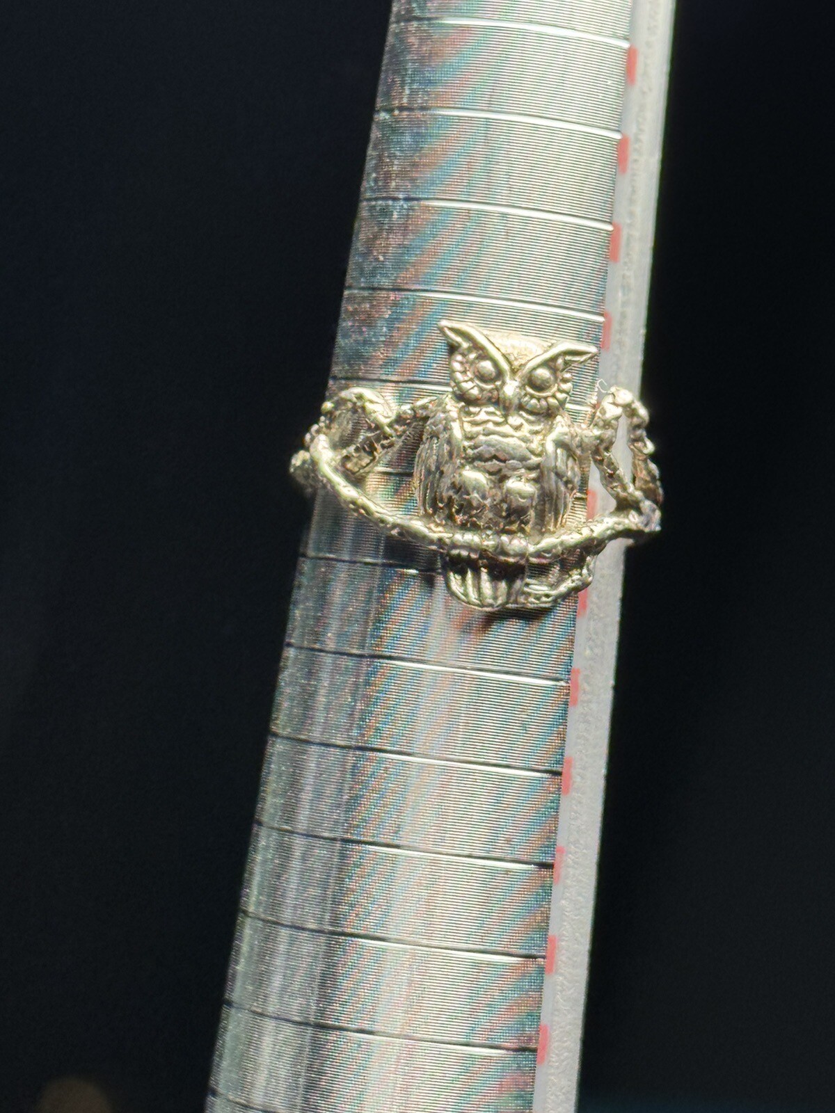 VTG Silver Owl Ring Solid 925 Sterling Silver Jew… - image 13