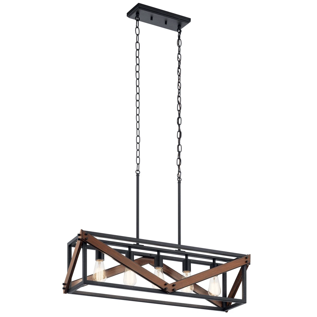 Kichler stetton anvil iron and distressed antique grey farmhouse linear pendant light online