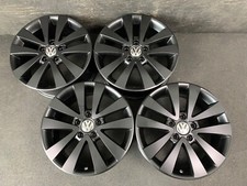 4 Vw Volkswagen Golf Satin Black Powder Wheels Rims Caps 17 Hol.98488 Jetta