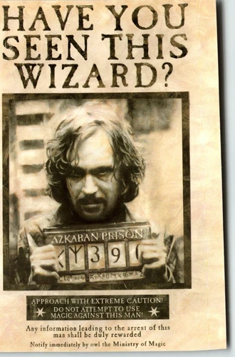 Postcard Harry Potter Prisoner of Azkaban Sirius Black Wanted Poster
