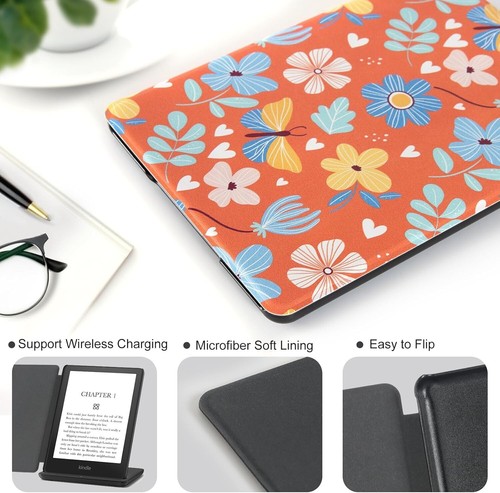 FUNDA COBAC PARA KINDLE PAPERWHITE 6.8" 11ª GENERACIÓN 2021 CUBIERTA DE CUERO AUTO DORMIR WAK - Imagen 5 de 9