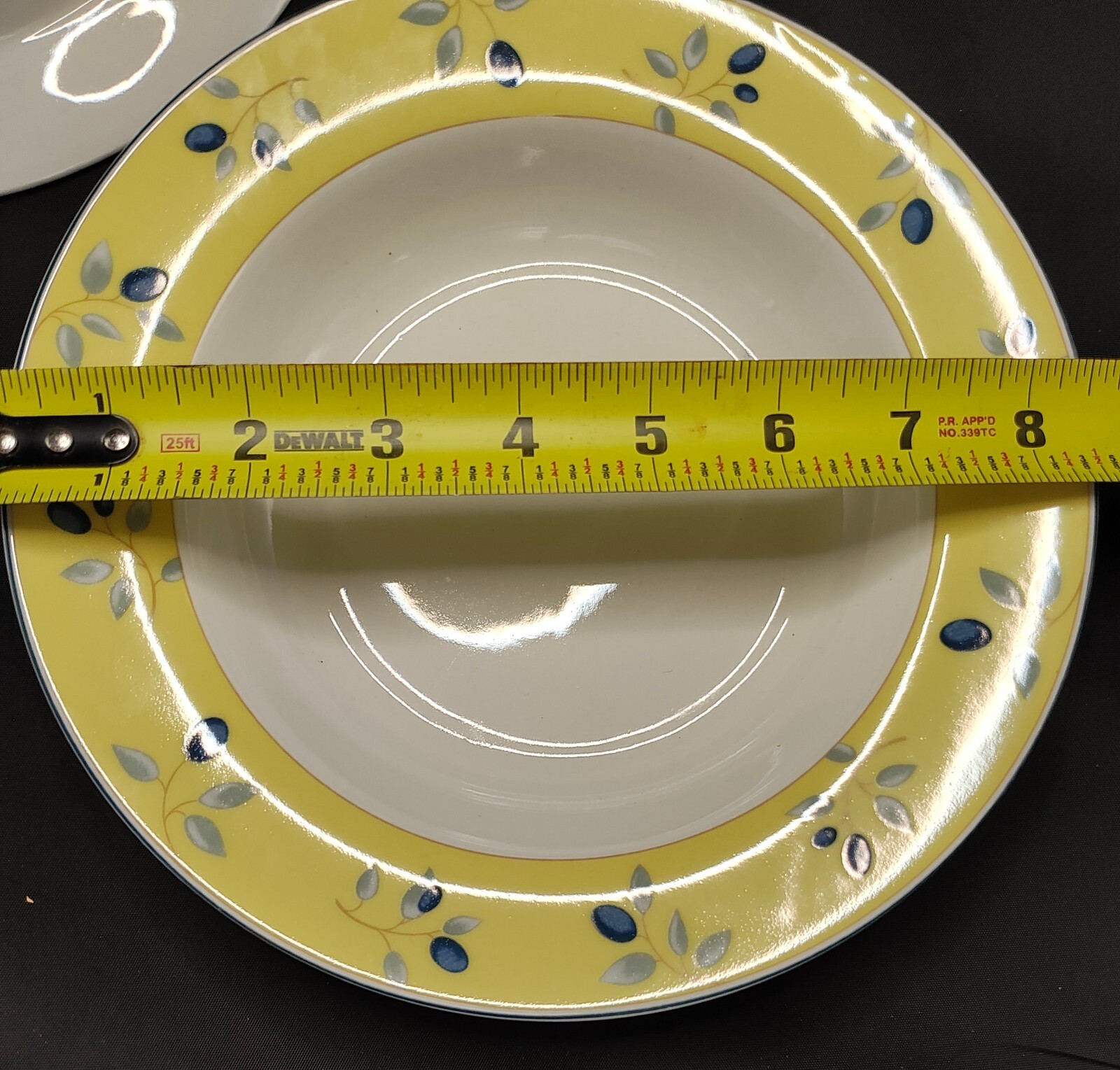 Lot Of 3 ROYAL DOULTON BLUEBERRY Soup Pasta Cereal Bowls Yellow White Blue 8.5&rdquo;