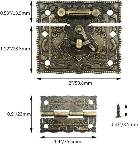 Hinges for Wooden Box Antique Small Hinge and Hasp Latch Retro Jewelry Box Hinge - Picture 2 of 2
