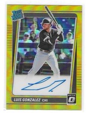 2021 PANINI-DONRUSS OPTIC LUIS GONZALEZ RATED ROOKIE GOLD AUTO RRS-LU 09/10 SF