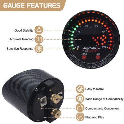 Wideband Gauge X-Series 30-0300 AFR O2 UEGO Air Fuel Ratio Gauge Kit 2-1/16''