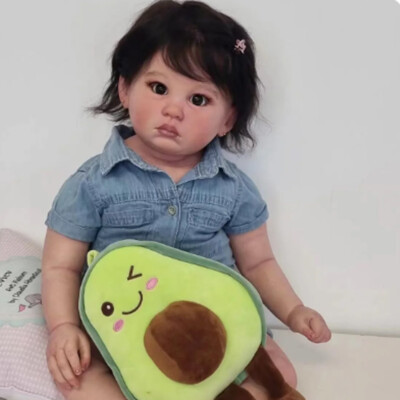 28'' Finished Reborn Baby Doll Lifelike Toddler Doll Cloth Body Handmade Gift