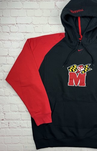 NWT Maryland Terrapins Nike Center Swoosh Hoodie Sweatshirt Men’s LG Rare - Picture 4 of 13