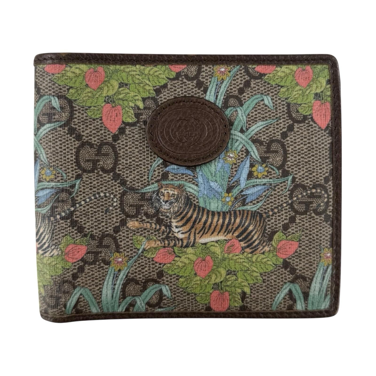 Gucci GG Supreme Monogram Tiger Bifold Wallet