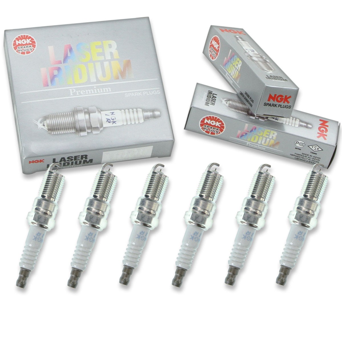 6 pcs NGK Laser Iridium Spark Plugs for 1991-1995 Chevrolet Lumina 3.4L V6 - mj