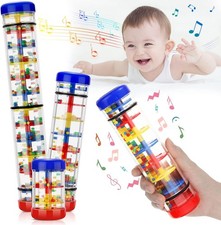 Leitee 3 Pieces Rainmaker Rain Stick for Baby Shaker Sensory Auditory...
