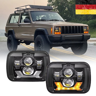 5x7 Zoll E-geprüft LED Scheinwerfer DRL Für Jeep Cherokee XJ YJ Chevy TOYOTA GMC