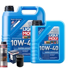 Motoröl 10W40 LIQUI MOLY Super Leichtlauf 6L+BOSCH Ölfilter +Ölschlammspülung
