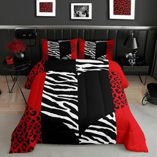 Castle Fairy Leopard Zebra Comforter Set Fullwild Animals Skin Bedding Set 3Pcs