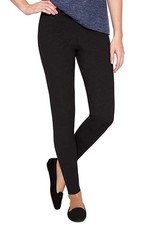 Matty M Women’s Mid-Rise Slub Ponte Pull-On Pants Black XS 2" Waistband NWT