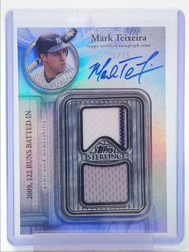 MARK TEIXEIRA 2025 TOPPS STERLING SWINGS DUAL PATCH YANKEES AUTO 20/25