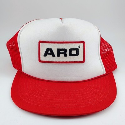 ARO Trucker Hat Snapback Mesh Back Adjustable Red White Mens Retro Style