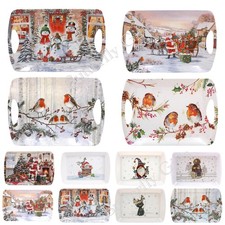 Xmas Santa Melamine Serving Tray - Sandwich Trays Drinks Tray - Small or Large