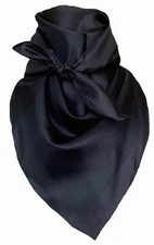 Men's Solid Lightweight Breathable Casual Black Regular Silk Scarf 34.5"