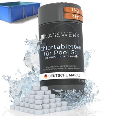 Mini Chlor-Tabletten 5g für Whirlpool schnelllöslich planschbecken Pool klein