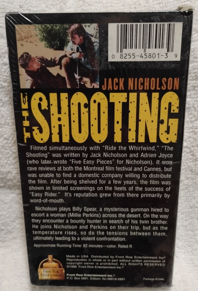 The Shooting VHS 1968 Cult Western Jack Nicholson Millie Perkins Monte Hellman  - Image 2 of 4