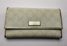 Gucci GG Metallic Trim Trifold Full Size Long Wallet