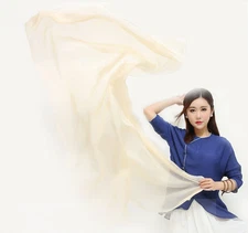 100% Silk large Scarf Women neckerchief Shawl Wrap solid beige yellow MY115-15