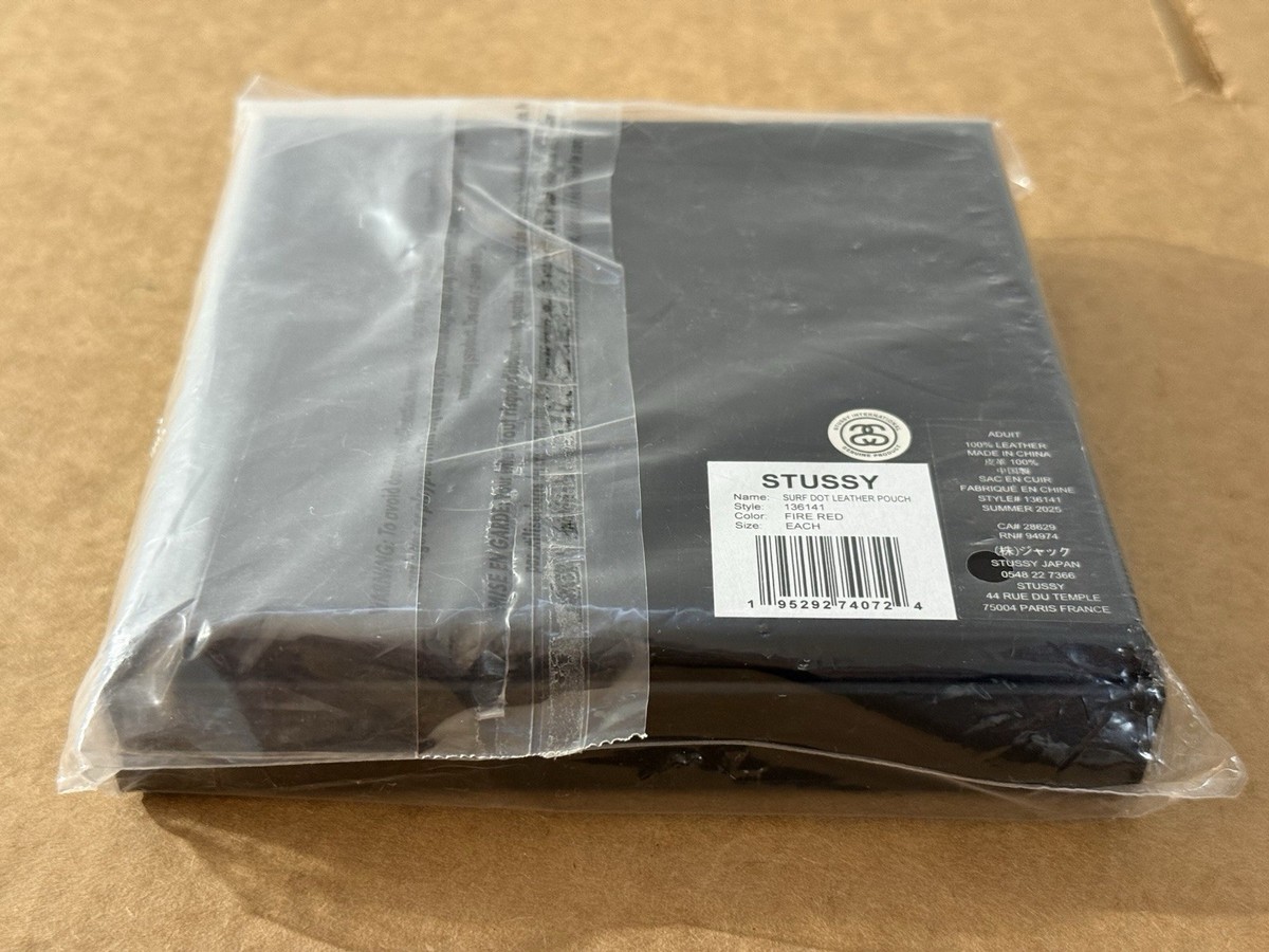 Stussy Surf Dot Leather Pouch Fire Red Style 136141 NEW RARE | eBay