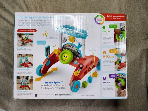 Fisher-Price 2-Sided Steady Speed Walker Baby Walker 16 Activities Songs Teaches - Picture 2 of 4