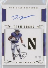 2018 National Treasures Collegiate Team Logos 20/25 Justin Jackson #39 Auto 8p8