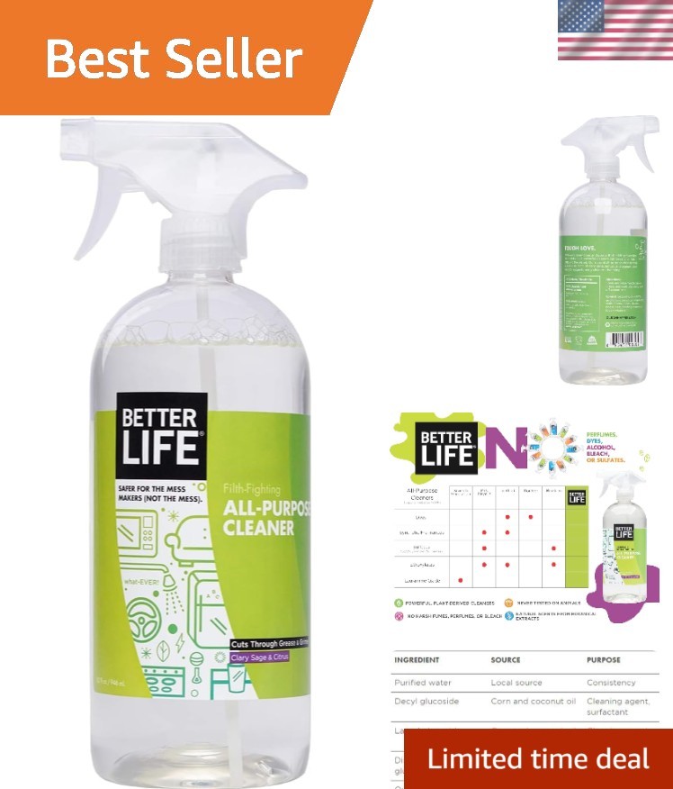 All Purpose Cleaner - Multipurpose Home and Kitchen Cleaning Spray for Glass,...