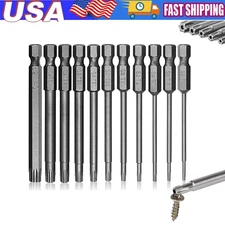 11 PCS Magnetic Head Torx Screwdriver Bit Set Security Tamper Proof Star T6-T40