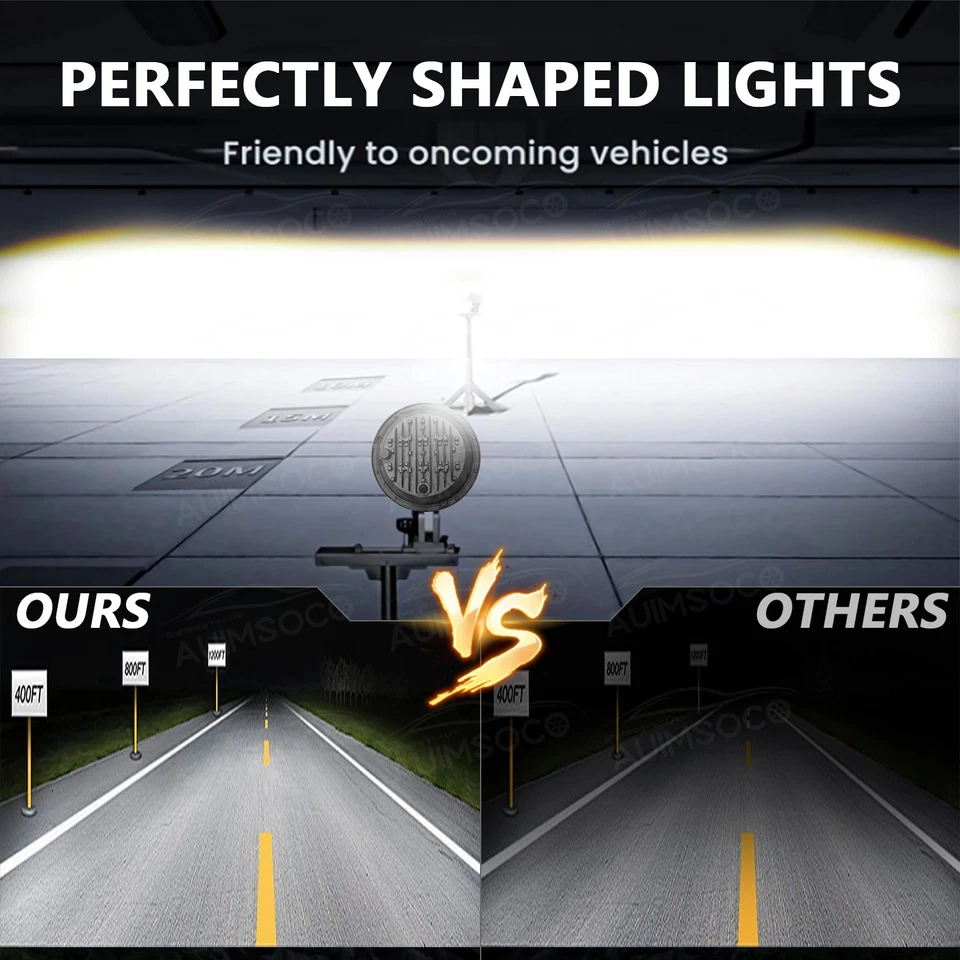 For Ford Fiesta 1978-1980 2PCS 7" inch Round LED Headlights Hi/Lo Beam DRL - Image 3 of 4